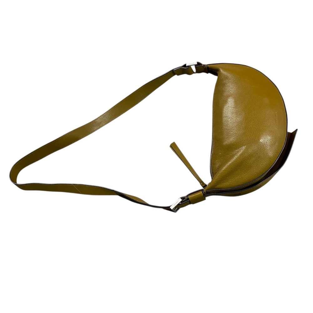 Allsaints Half Moon Leather Crossbody in Bronze Green with Silver Hardware - Picture 10 of 12